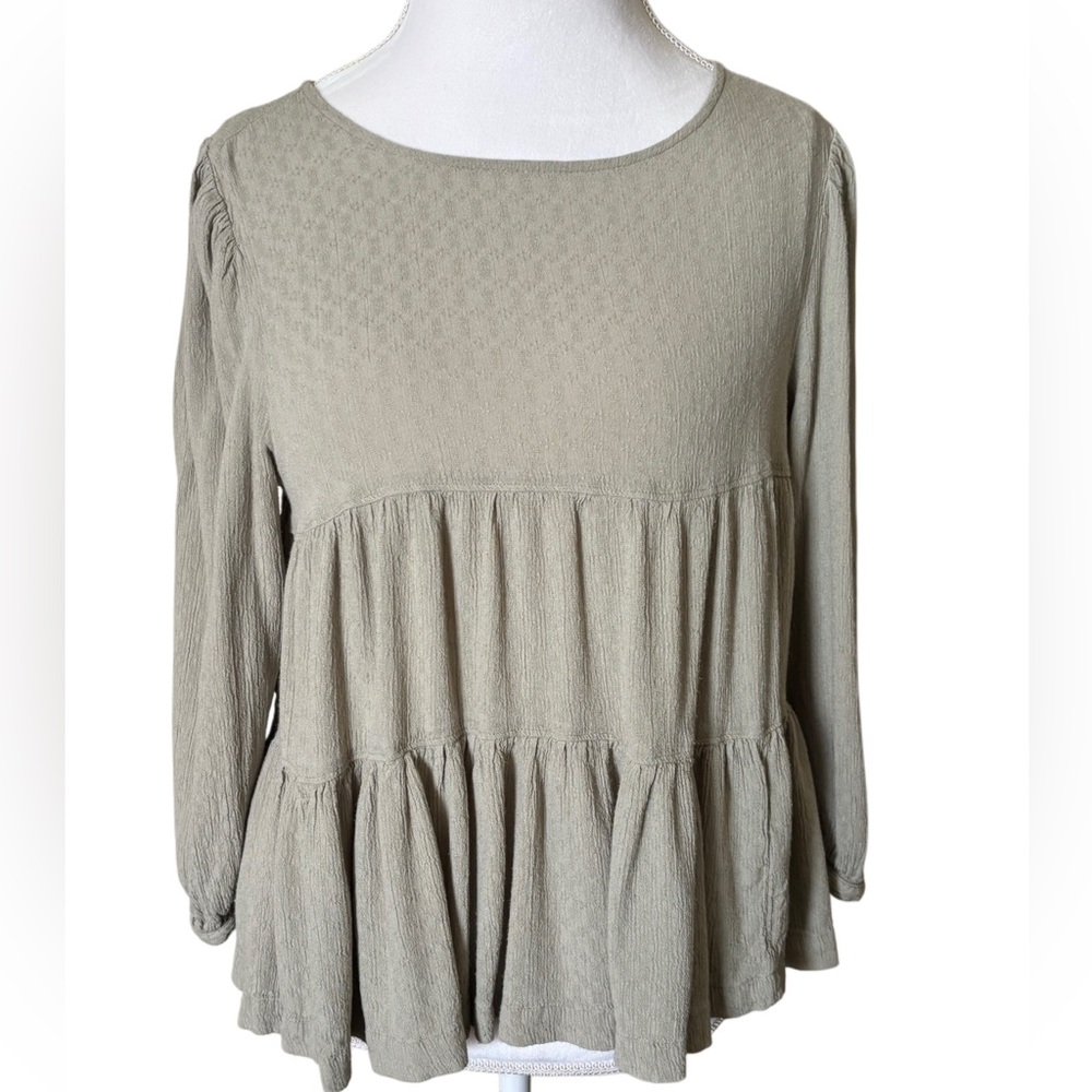 American Eagle Sage Green Babydoll Top Size S